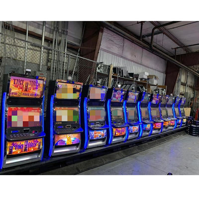 Thickened Multilingual Skill Game Machine , Dual Screen Skill Stop Coin Pusher
